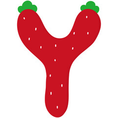 Letter y red strawberry 