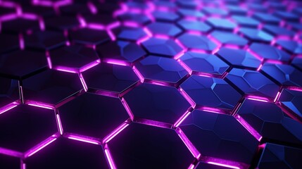 Abstract 3d Futuristic Molecular Neon Mesh