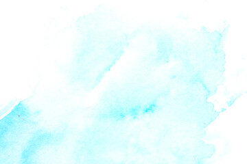 Fototapeta na wymiar Abstract liquid art background. Blue watercolor translucent blots on white paper.