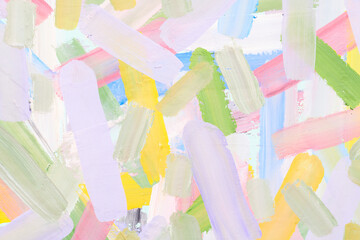 Abstract art background. Multicolor blots, lines, dots and brush strokes on paper, print pattern for postcard or clothing