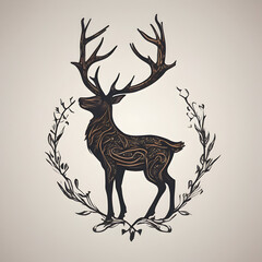 deer Logo Illustration on a white background