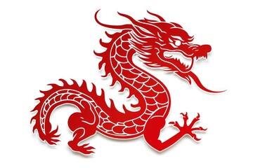 a wall sticker of a red dragon. generative ai