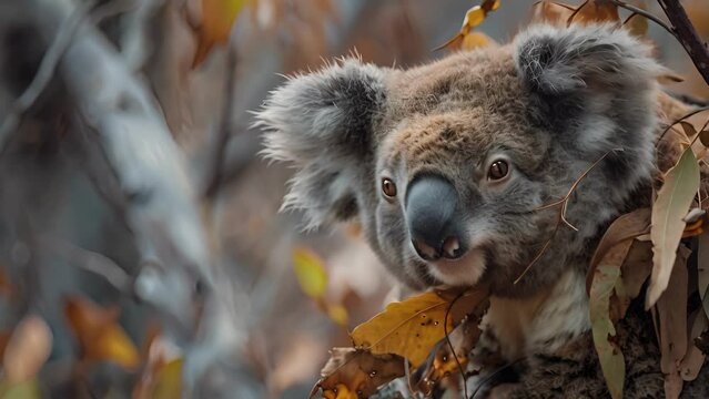 Closeup of a koalas halfeaten meal of scorched leaves a scarce and inadequate food source in the wake of widespread habitat destruction highlighting the devastating impac