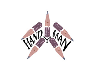 collage of pencils with inscription handyman