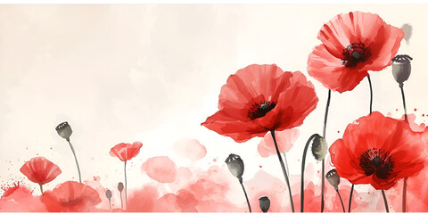 memorial day, decoration day, sacrifice is the name of greatness,  honor those who served the nation, a red poppy flower painting holds the meaning of honor, love, sacrifice and infinity  - obrazy, fototapety, plakaty