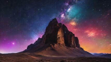 Colourful night sky with stars and nebula