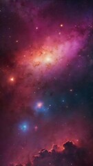 Colourful night sky with stars and nebula
