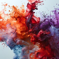 Abstract Vivid Color Splashes Dynamic Background