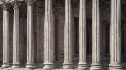 Obraz premium Grey marble column details on building