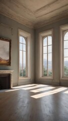 Empty room with windows