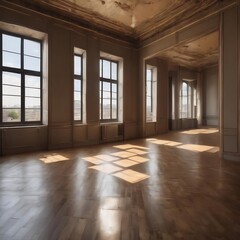 Fototapeta premium Empty room with windows