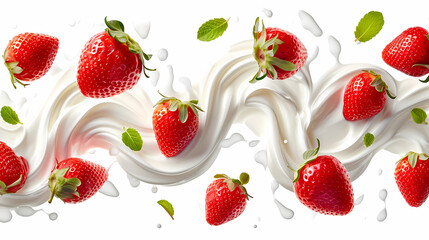 Yoghurt cream with strawberries