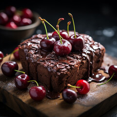 Tasty dessert for Valentine's day red velvet cake in shape of hearts - obrazy, fototapety, plakaty