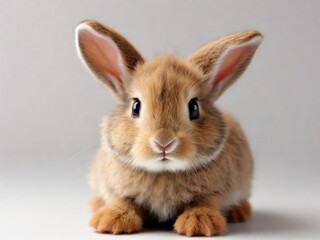 Cute little rabbit isolated on white background 