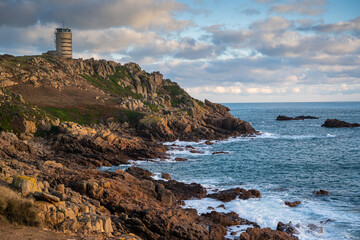 Scenic view of WWII German Naval Tower in Jersey