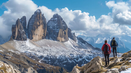 Dolomiti landscape in winter Tre Cime Lavaredo 5 - obrazy, fototapety, plakaty