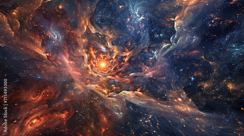Wall mural starry abstract background of cosmic events and celestial phenomena