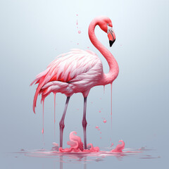 painting mind blowing minimalistic flamingo