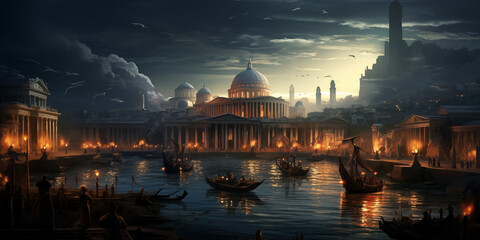 digital art, roman empire city