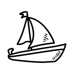 Sailing boat in hand-drawn style