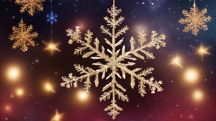 Christmas background with snowflakes and stars design