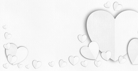 Obraz premium White heart with art paper background