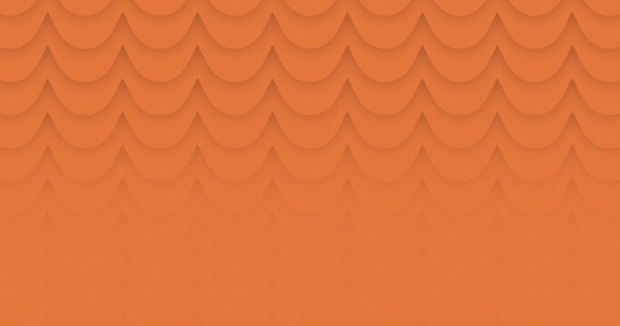 Abstract Animated curved zigzag pattern moving from up to down and fading with background. Animated Orange color curved zig zag shapes with shadow falling from up to down animated background. 