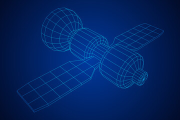 Obraz premium Space station communications satellite.