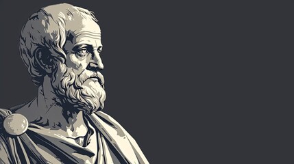 Aristotle Graphic with Blank Area for Customized Text - obrazy, fototapety, plakaty