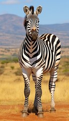 Obraz premium zebra close-up, vertical image as wallpaper for a smartphone