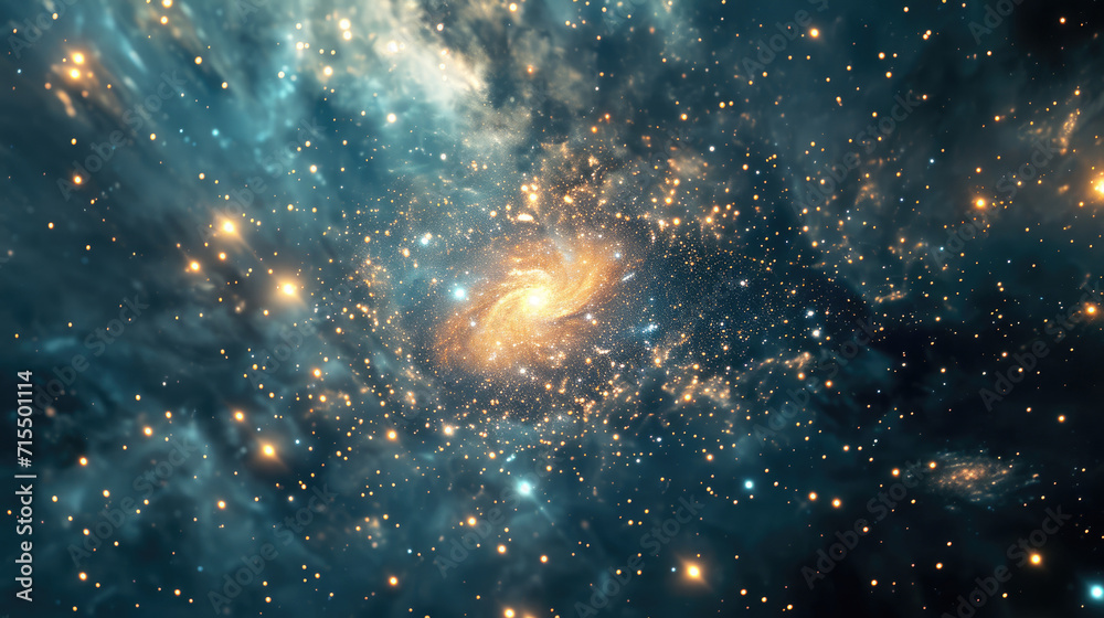 Wall mural starry abstract background of cosmic events and celestial phenomena