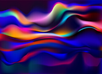 Abstract liquid holographic background. Colorful fluid design element.