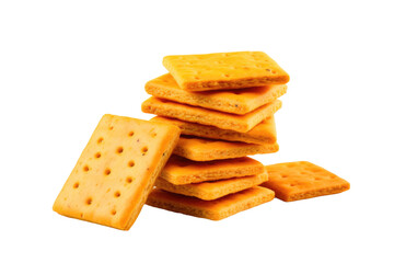 Cheese with Crackers Isolated On Transparent Background