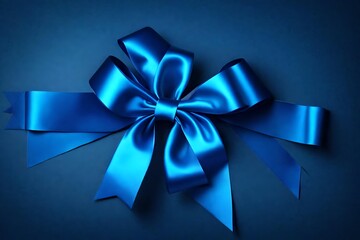 blue bow with ribbon