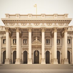 Obraz premium Neoclassical government building with grand pillars and intricate details