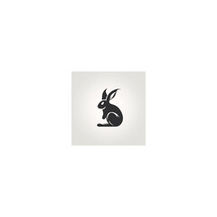 cute rabbit design logo