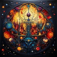 Mechanical Eden: A Vibrant Fusion of Steampunk and Nature in Art - Perfect for Modern Decor and Inspiring Tech Spaces - Ai Generated