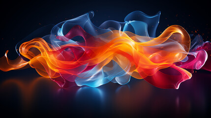 abstract multicolored powder splatted on white background, Freeze motion of color powder exploding. 3d