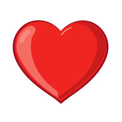 A glossy red heart illustration, often associated with love, Valentine's Day, and romantic concepts isolated on transparent background