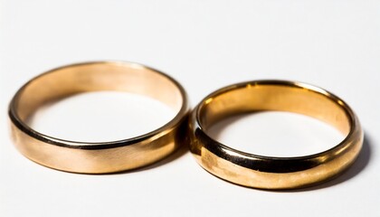 gold wedding rings isolated on white background