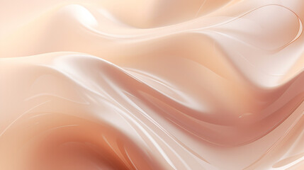 Fototapeta premium Beige cream silk satin. Draped fabric. Light pale brown luxury background with space for design.