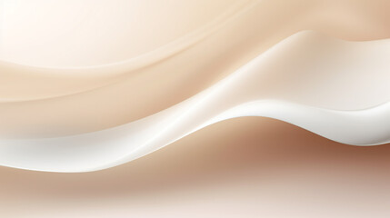 Beige cream silk satin. Draped fabric. Light pale brown luxury background with space for design.