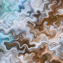 Random Wave Ocean pattern texture like Oil Paint flow thick dynamic animated layered wild dynamic swirl curve background with 3D Effect like imasto Art erfect composition stylized cartoon ornament