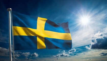 image of the flag of sweden - obrazy, fototapety, plakaty