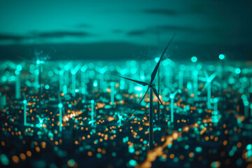 Neon Dreams of Sustainable Power: Night City Turbines