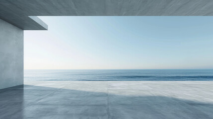 The open ground of seaside buildings.