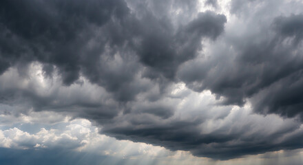 clouds thick heavy stormy grey clouds, panorama