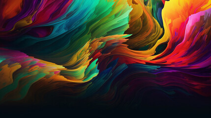 Colorful abstract background radiating waves.