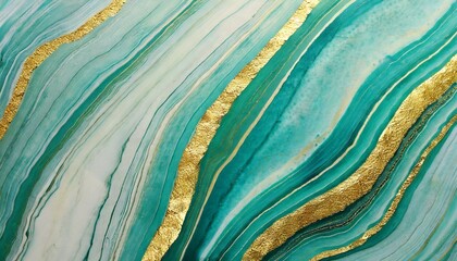 abstract marble background white turquoise green marble texture with gold veins abstract luxury background for wallpaper banner invitation website drawing in watercolor style