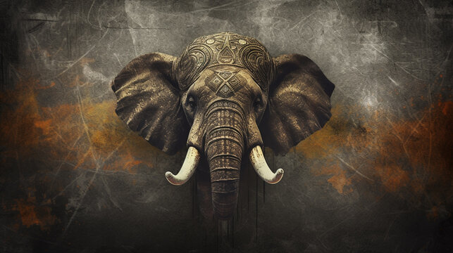 colorful painting of elephant illustration